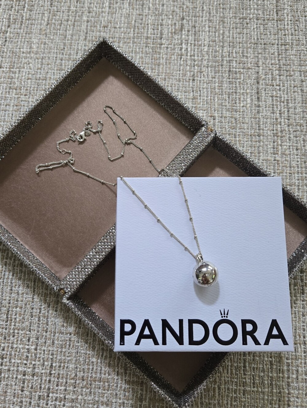Pandora Sterling Moon And Stars Locket Necklace